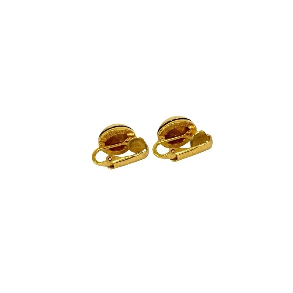 CHANEL Gold Logo Earrings
